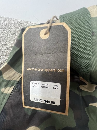 Vintage Y2K Access Camo Cargo Pants Men’s 34X32 Loose Fit Baggy Woodland - Picture 5 of 11