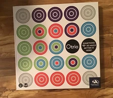 OTRIO bamboo Game Board TIC TAC TOE Marbles BRAIN Workshop Brady Peterson NEW