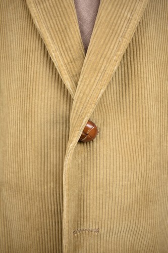 Christian Brooks Solid Light Brown Cotton Corduroy Two Button Sport Coat Sz: 44R - Picture 2 of 9