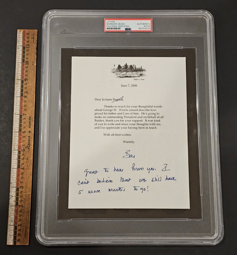 Rara Carta Firmada a Mano BARBARA BUSH - PRIMERA DAMA - PSA Losa - Imagen 2 de 6