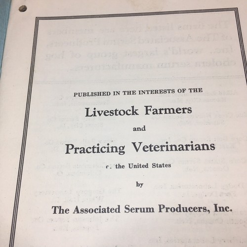 Vintage Agricultural Advertising for Associated Serum 1935 Livestock Handbook - Picture 6 of 10