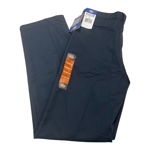 Dickies Pant Boys 20 Blue Flat Front Classic Fit Straight Leg Trouser School - Picture 1 of 7