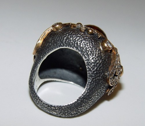 Whimsical 8.00CT Amber Quartz Ring SILVER 925 Size-8, 35x35mm - Picture 6 of 7