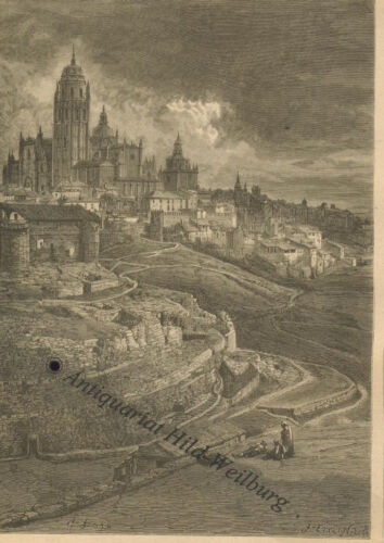 Segovia/Spanien.Schöne Ansicht.Holzstich von 1880 - Bild 1 von 1
