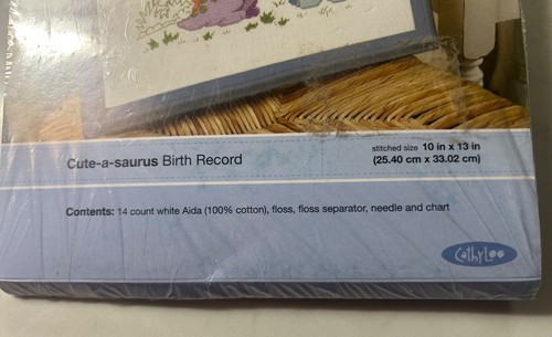 New Bucilla Cute-a-saurus Dinosaur Birth Record Counted Cross Stitch Kit WM46025 - Picture 5 of 5