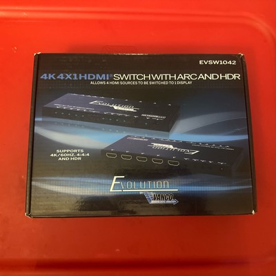 Evolution By VANCO EVSW1042 4K 4×1 HDMI Switch with ARC & HDR Supports 4K2K