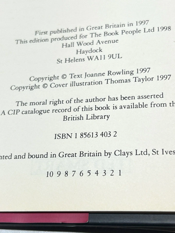 Harry Potter And The Philosophers Stone First Edition 1st Print - Ted Smart - UK - Image 3 of 4