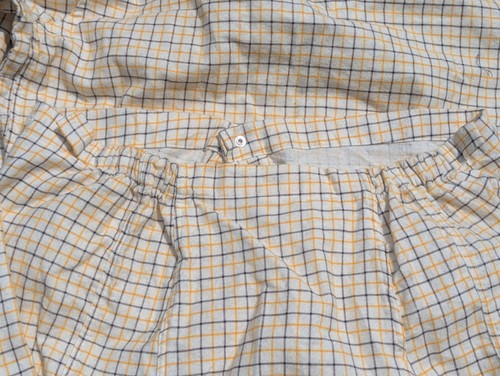 Vintage 60s 70s Mens PLEETWAY Cotton Pajamas Set Shirt Pants Windowpane M NOS - Picture 10 of 10