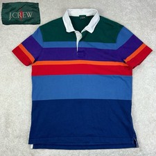 Vintage J Crew Men s Re-imagined Colorblock Striped Cotton BN434 Rugby Polo L