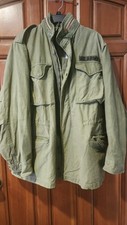 US GI Olive Drab Green M65 Field Jacket - Size MEDIUM LONG