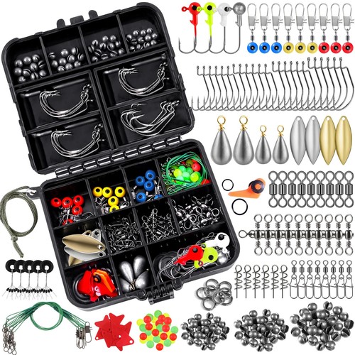 187/343pcs Fishing Accessories Kit, Organized Fishing Tackle Box with Tackle ...