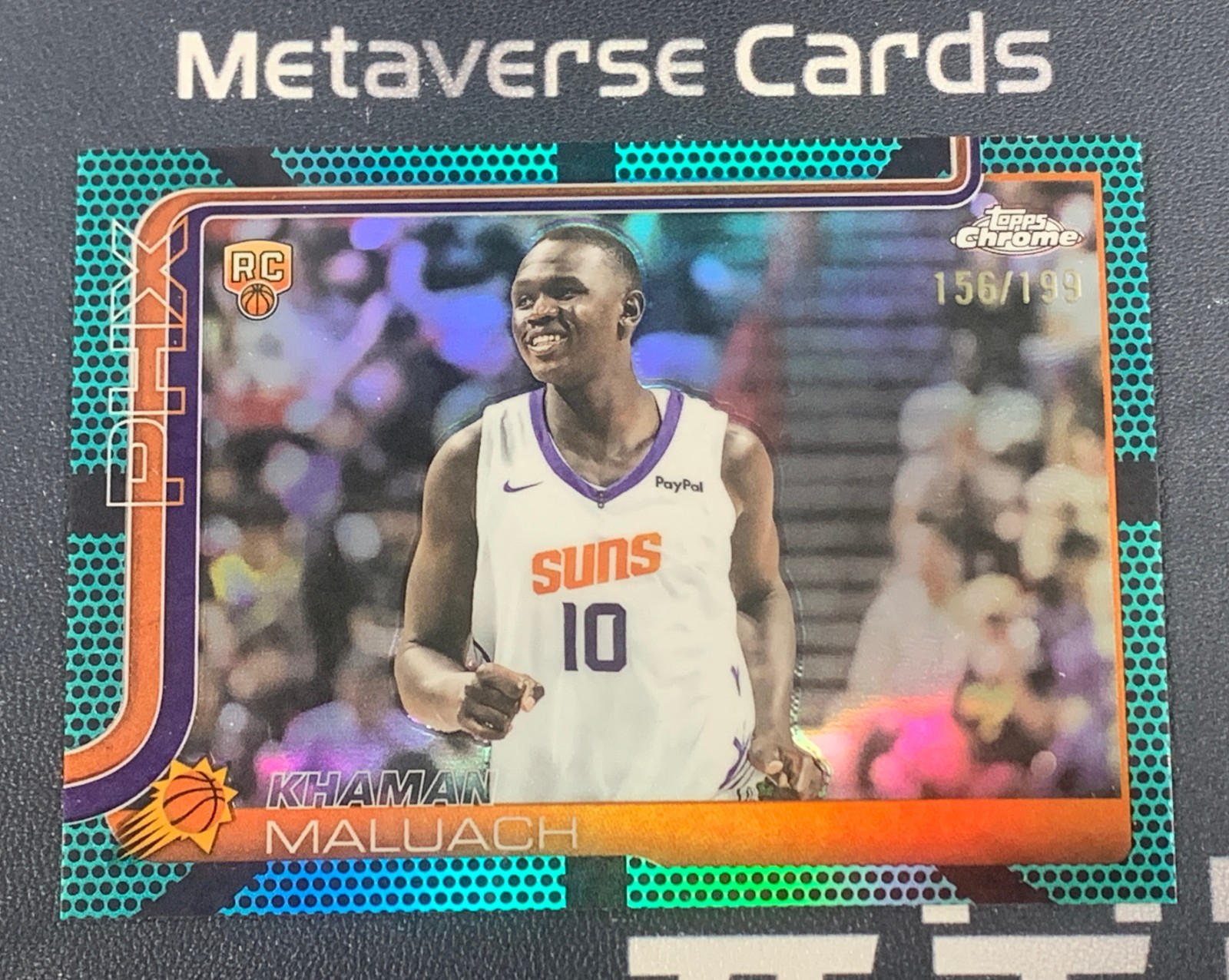 2025-26 Topps Chrome Rookie Aqua Basketball #260 RC Khaman Maluach 156/199 Suns