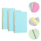 3 Sets  3pcs Six Holes Portable Binder Loose Leaf Notebook Paper (Colorful)