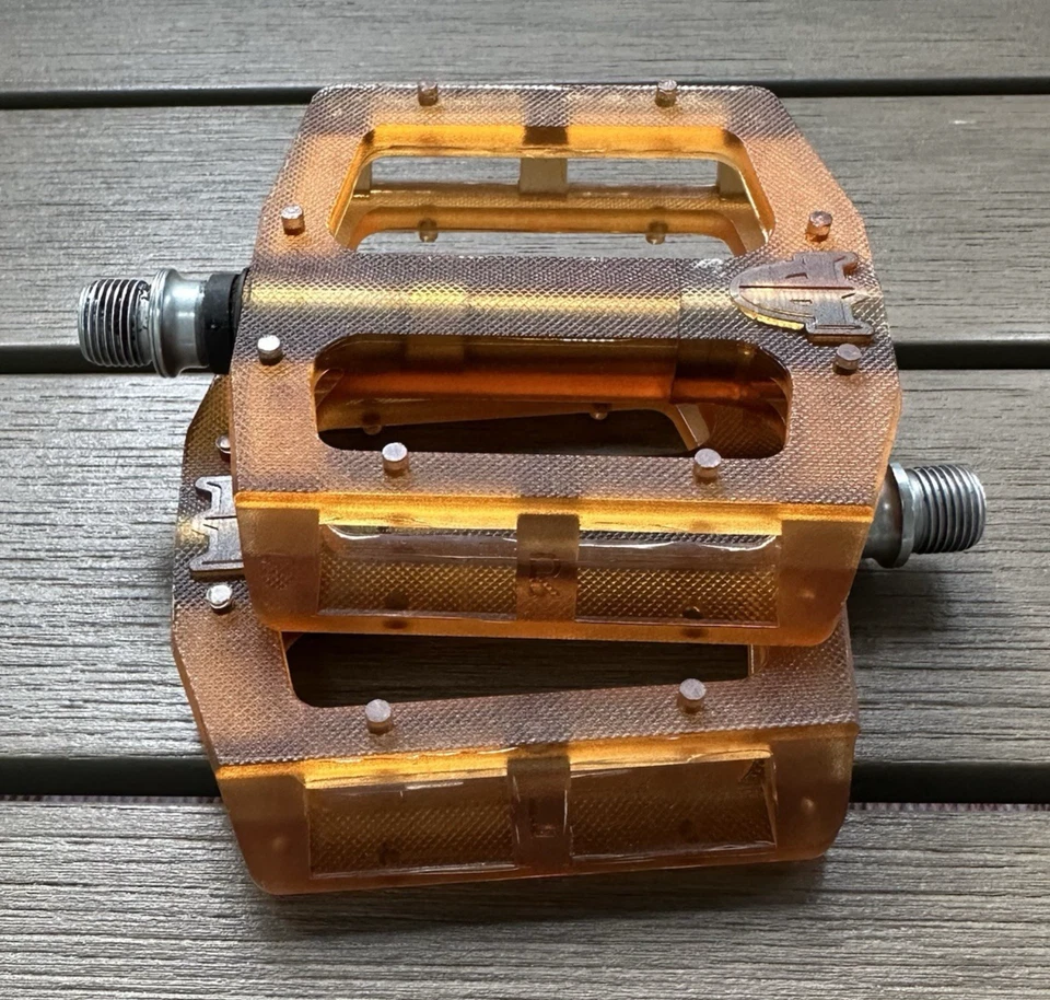 高级BMX超薄PC踏板半透明棕色聚碳酸酯塑料D10 9/16二手 — 第 4/4 张图片