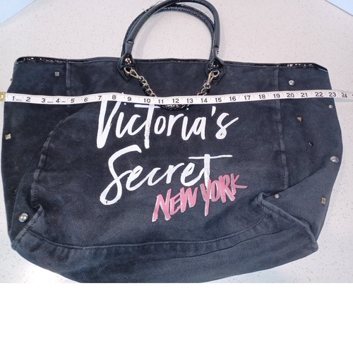 VICTORIA’S SECRET City "Miami" Black & Studded Large Weekender Tote - Picture 5 of 5