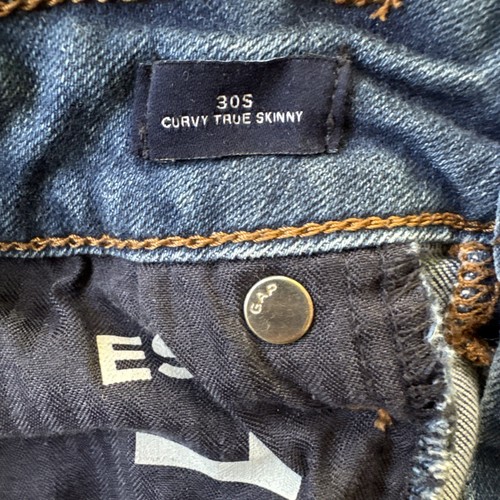 Gap 1969 Curvy True Skinny Jeans Womens Size 30S Stretch Holy Blue Denim - Picture 6 of 9