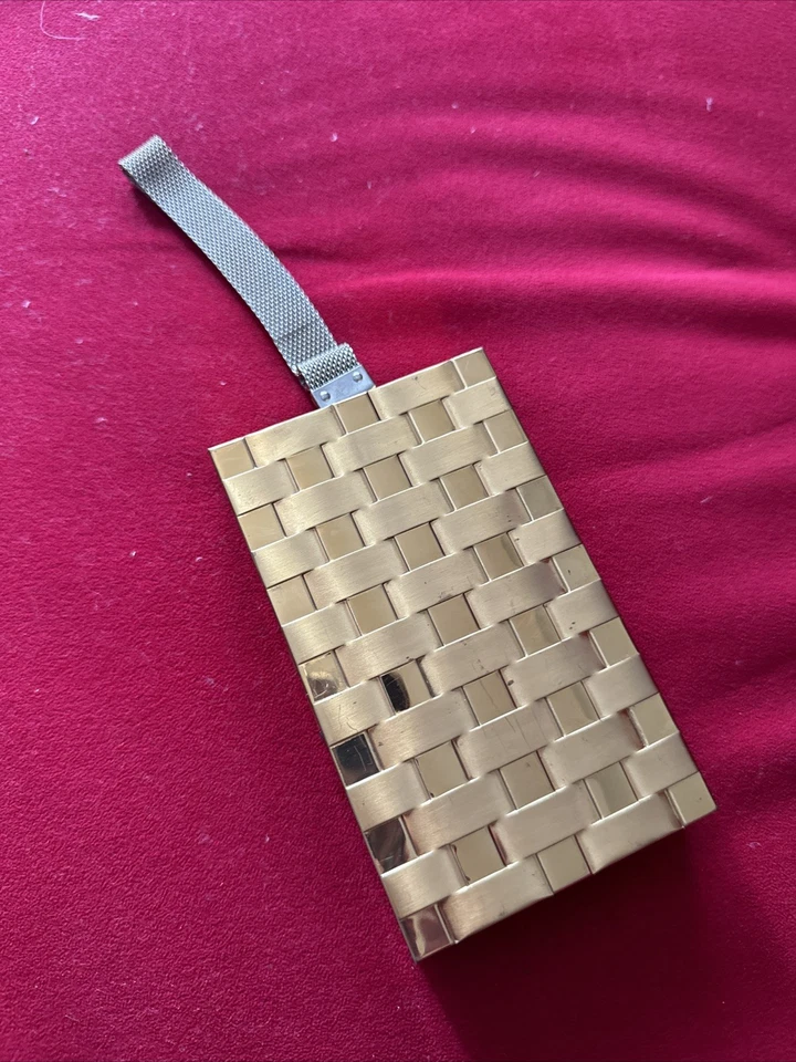 De Colección 1950 Compacto Lápiz Labial Cigarrillo Malla Mango Cartera Estuche Muñequera Cosmético Foto 3 de 4