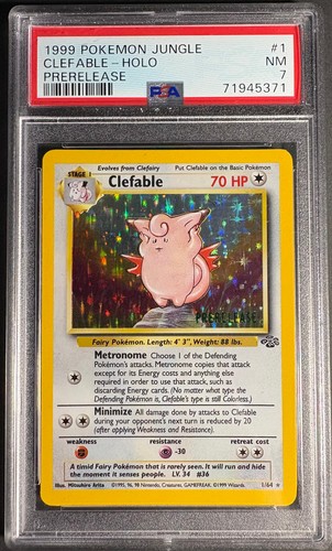 Pokemon Clefable Jungle Prerelease Holo Rare Promo #1 PSA 7