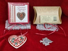 2 Longaberger Basket Tie On Lot Precious Treasures & Holiday 25TH ANNIVERSARY