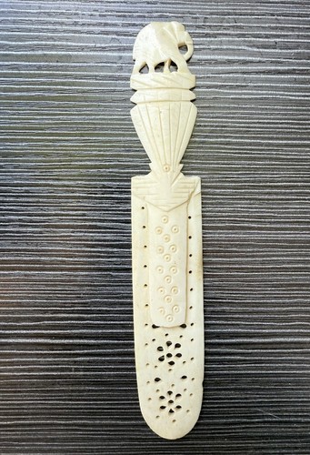 Marcador tallado a mano con tema africano elefante vintage - Imagen 1 de 3