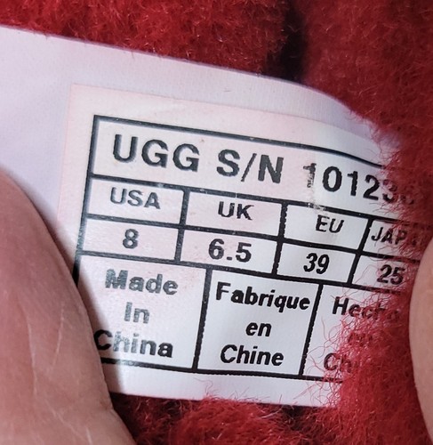 UGG RED Women's Keely Short Boots Size 8 RARE - Picture 12 of 13