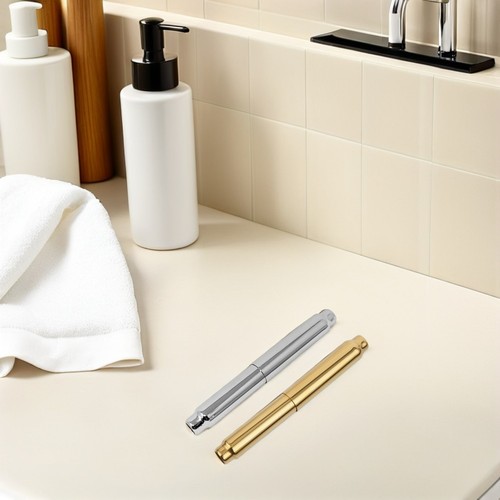 2 Pcs Paper Towel Holder Roll Stick Retractable Stainless Steel Rolling Rod - Picture 8 of 12