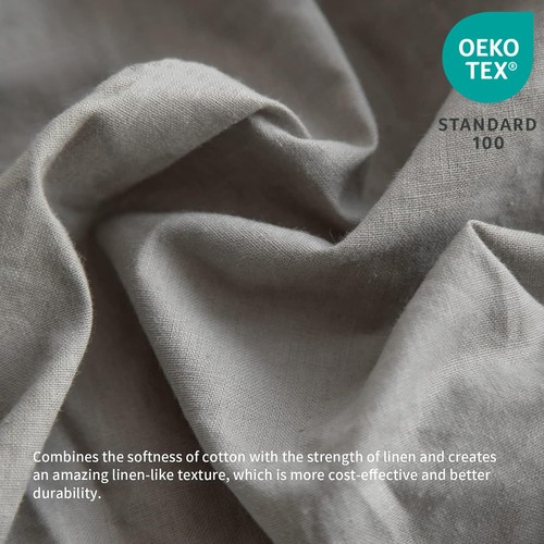 French Linen Bed Skirt with Pleated Frills 14-Inch Tailored Drop Natural Flax... - Picture 2 of 7