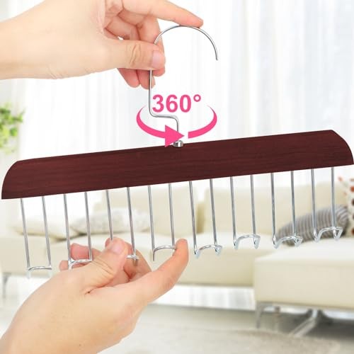 2Pcs Anti Slip Multi Hook Coat Racks,Bra Hangers for Closet Organizer Brown - Picture 3 of 8