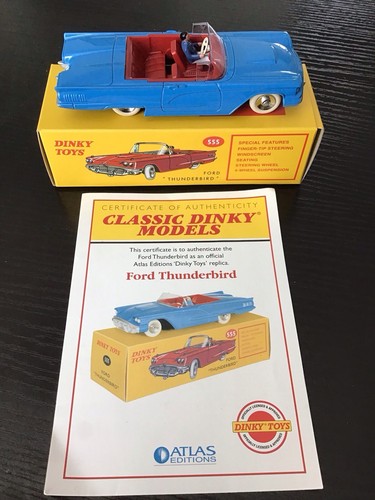 Boxed 2013 Dinky Atlas Toy Car 555 Ford Thunderbird Cabriolet 4659104
