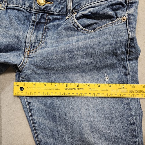 Vintage Y2K American Eagle Damenjeans 12 blau Favorite Boyfriend niedriger Bund Bootcut - Bild 12 von 15