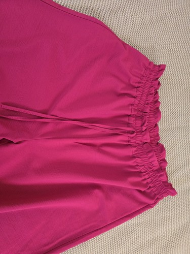 Size 18-20 3XL Red Wide Leg Elastic Drawstring Waistband Pants - Picture 4 of 13