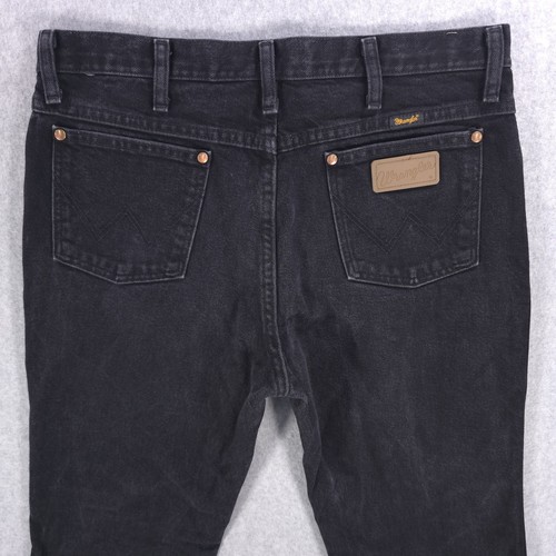 Wrangler Cowboy Cut Rodeo Slim Fit Black Denim Jeans Mens 34x30 (33x29) - Picture 2 of 16