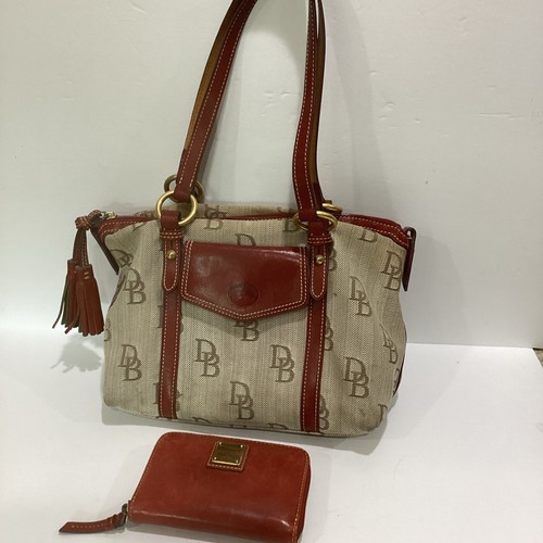 Bolso De Colección Y2K Dooney Bourke The Smith Lona Cuero Rojo y Cartera a Juego - Imagen 1 de 16