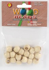 6 Pack - Pepperell Barrel Wood Beads 13mmX11mm 18/Pkg-Natural - PWB1311-03