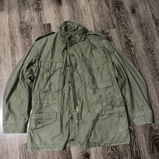 Vintage Alpha Industries M-65 Field Jacket Men Med Reg OG-107 Olive 80s Faded