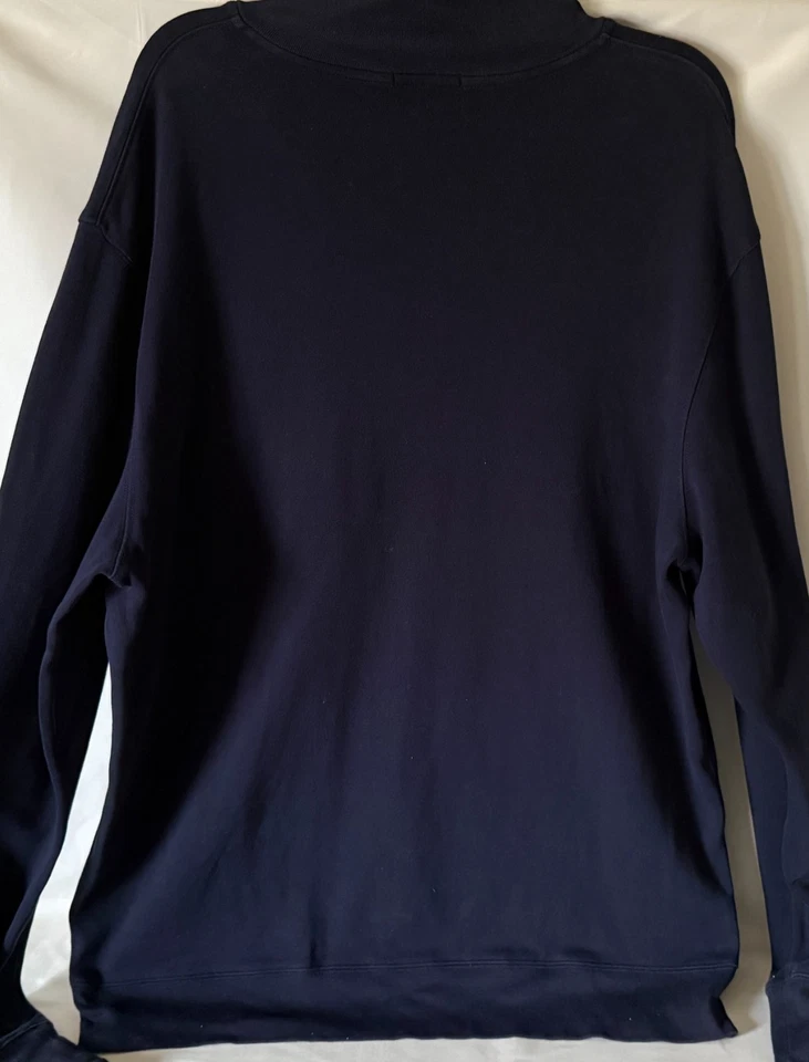 Sudadera Pullover Hombre Burberry Brit 1/4 Cremallera Azul Marino Algodón Talla XXL Foto 4 de 4