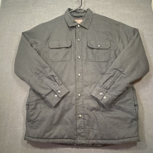 Herren Rugged Elements dunkelgrau Jacke Druckknopf Taschen Gr. L Steppfutter - Bild 1 von 10