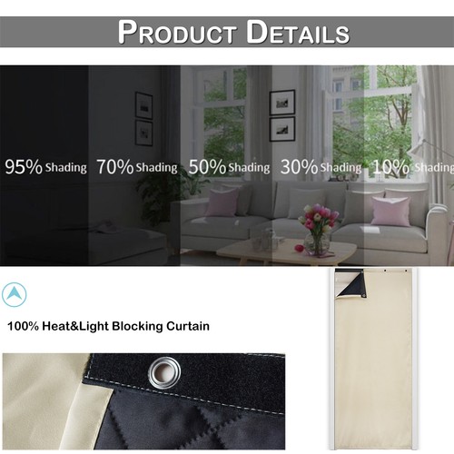 Thermovorhang Tür Vorhang Blickdicht Öse Balkon Winter Warme Winddicht Gardine - Bild 7 von 13