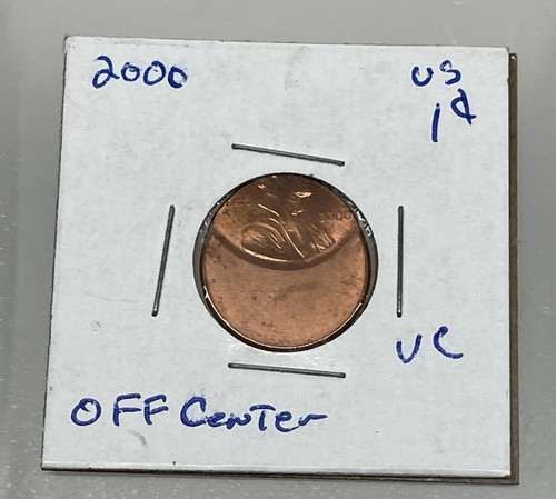 2000 Lincoln One Cent 1C Off Center Strike Coin