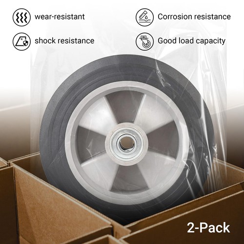 (2- Pack) Run-Flat Solid Rubber Replacement Tire 8" x 2'' with a 5/8" axle fo... - Bild 4 von 6