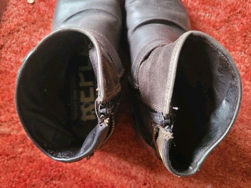 Replay Clutch Biker Boots Stiefel unisex mit Reißverschluss Gr. 41 braun used - Bild 7 von 8