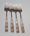 4 Lauffer Salad Forks BEDFORD HOLLAND Stainless Flatware Vintage
