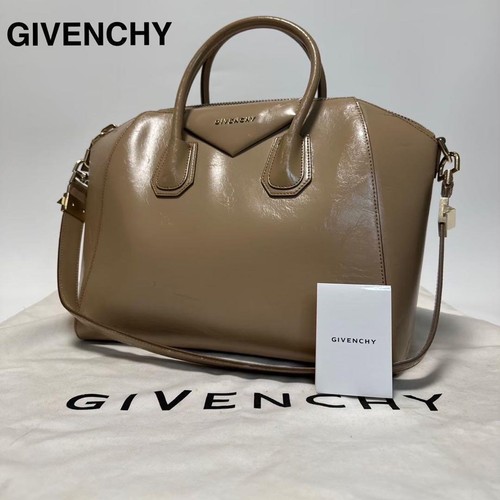 GIVENCHY's Antigona Medium Beige Leather Shoulder Bag w/outer bag Used