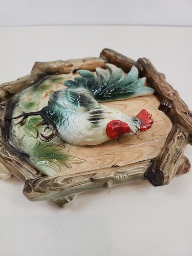 Tilso Rooster Hanging Wall Plaque #2961 Japan 3D Ceramic 7" - Picture 6 of 7