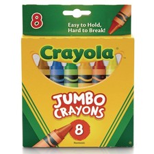 Crayola 520389 Jumbo Crayons - Assorted Colors 8/Box New
