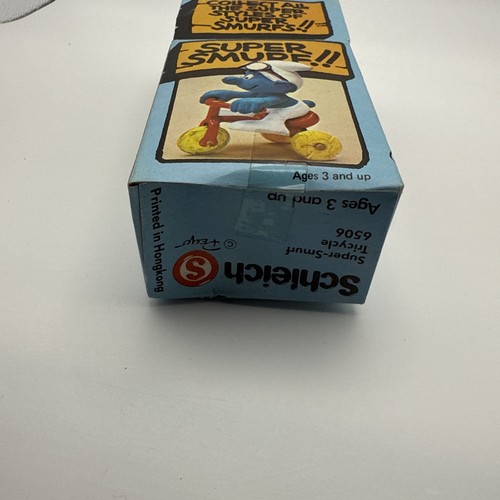 Super Schlümpfe Dreirad #6506 1978 Schleich Hong Kong, Peyo. NUR KARTON - Bild 2 von 8