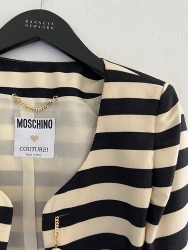 Moschino Couture Vintage Cropped Blazer Jacket Striped 90’s - Perfect Condition - Picture 2 of 12