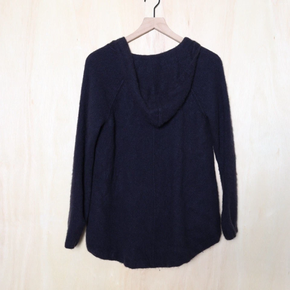James Perse Hooded Cashmere Poncho Deep Navy Size 0 - Image 3 of 4