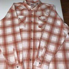 Wrangler 3XL Premium Five Star Plaid Western Cowboy Shirt Long Sleeve rust/orng