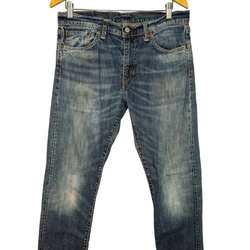 Levi's 511 Slim Jeans Men W33 L34 Medium Wash Distressed Fade Denim Pants - Picture 6 of 7